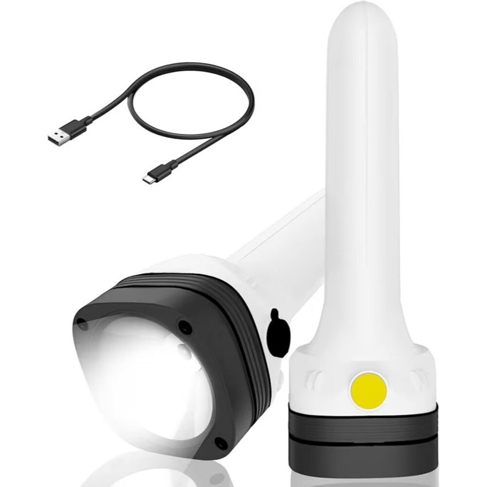 3-in-1 Flashlight: Front Beam, Standing Camp Lantern & Emergency Small, White